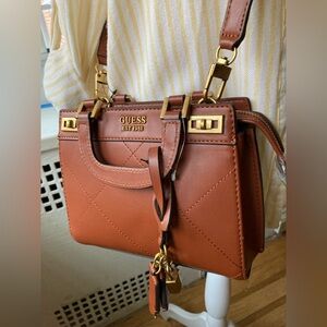 Guess Katey Mini Satchel Quilted Bag w/Gold Accents - NWT